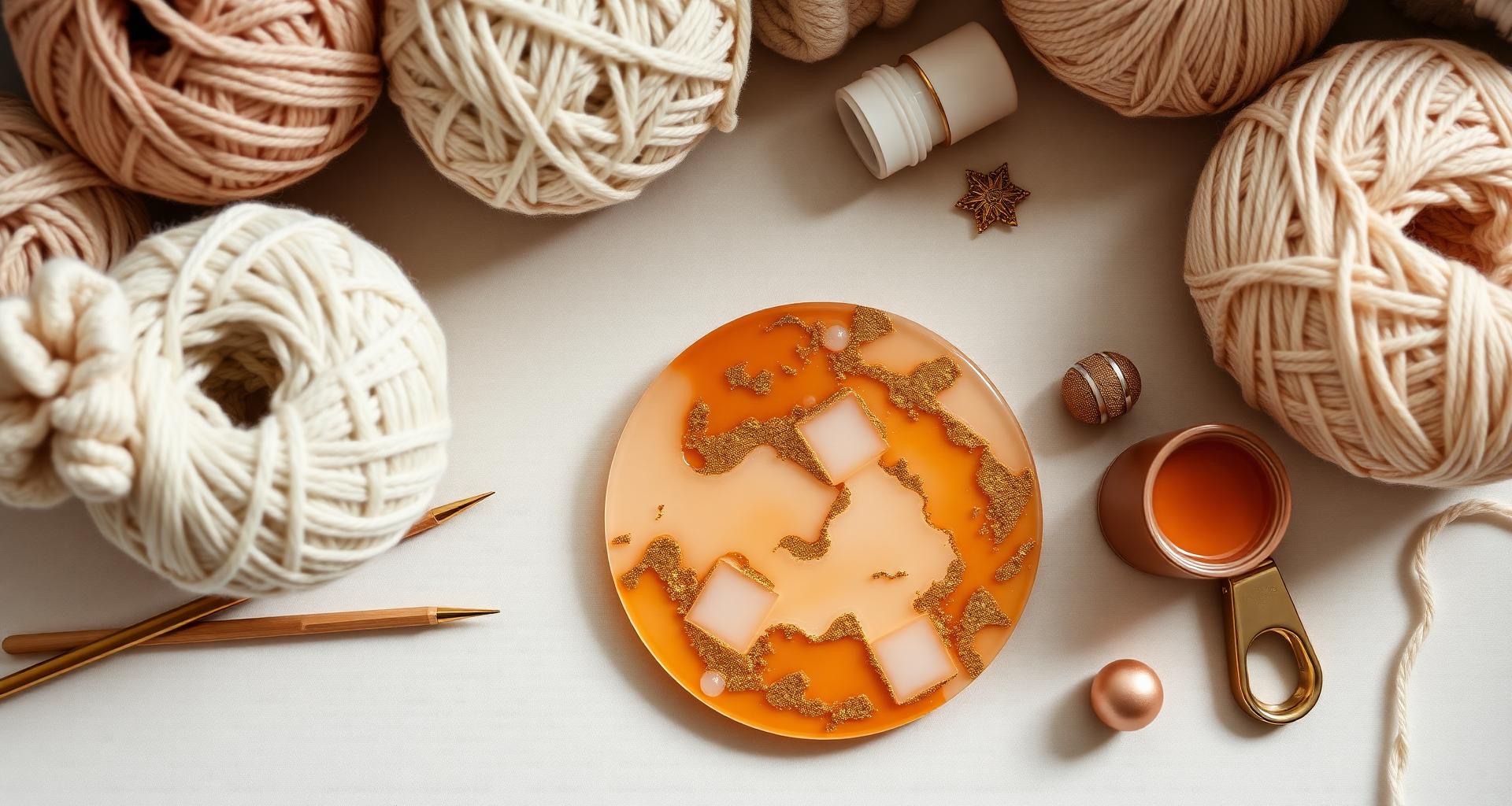 Atelier handmade cu ghemuri de bumbac și piesă din rășină