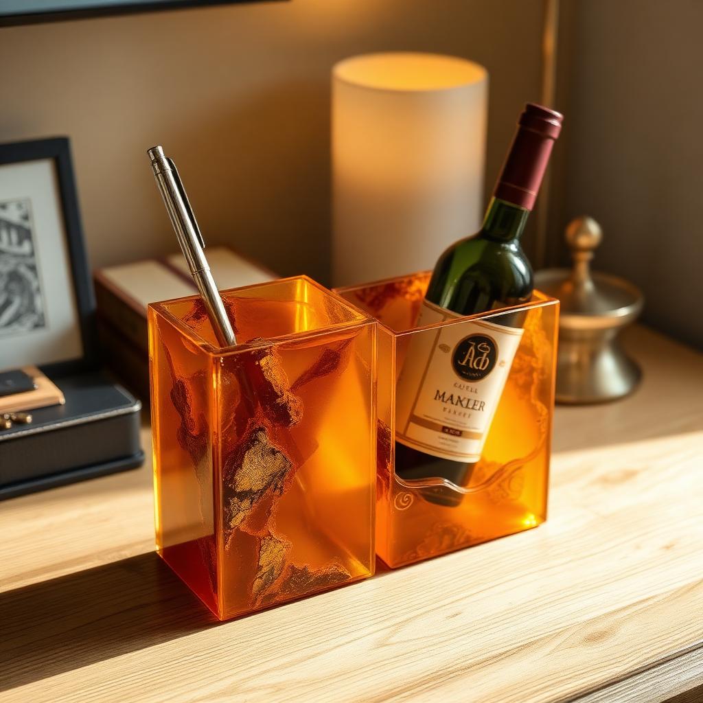 Suport de pixuri & suport sticlă de vin – produs handmade Jeraima, lucrat manual pe comandă